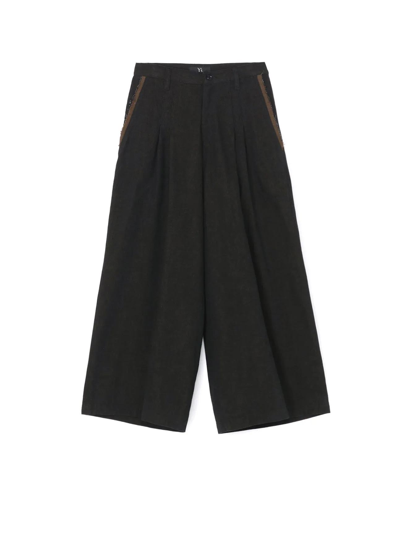 10oz DENIM DOUBLE PLEATED WIDE LEG PANTS