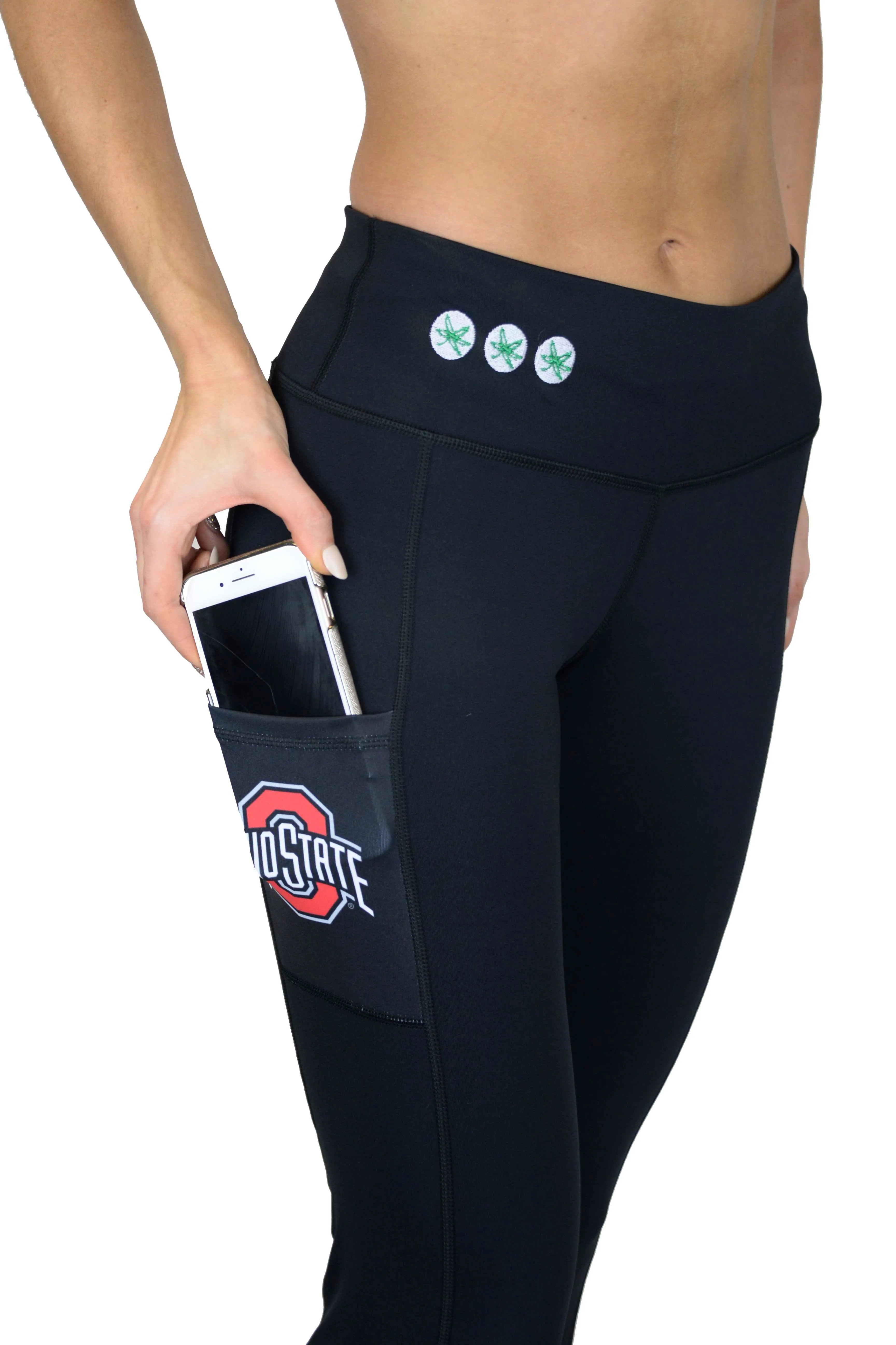 1103 - The Ohio State University "Victory" Cell Phone Pocket Capri/Black
