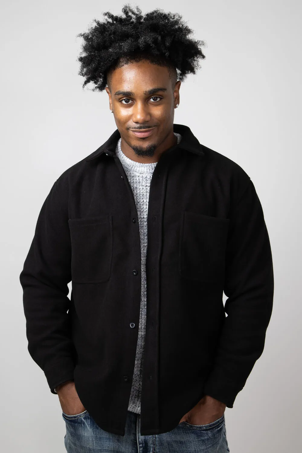 1897 Original Heavy Shacket for Men in Black | MJ110-BLACK