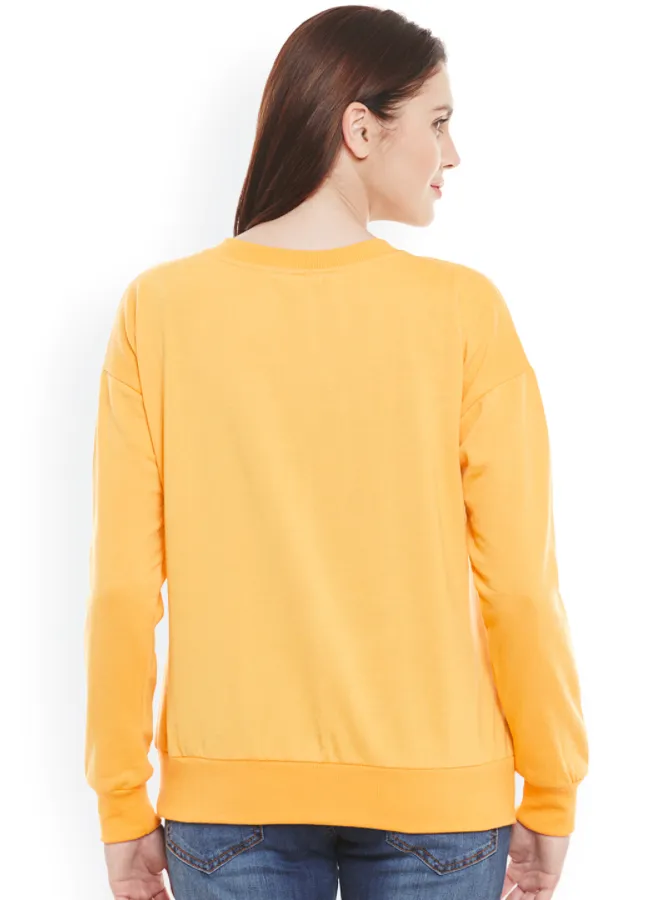 Ace Plain Basic Sweatshirt Best Fabric Yellow For Womens