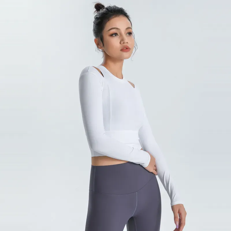Ada Long Sleeve Cut Out Slim Fit Crop Top