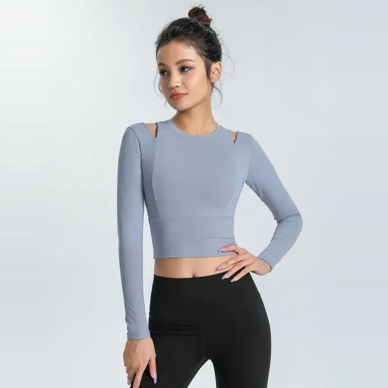 Ada Long Sleeve Cut Out Slim Fit Crop Top