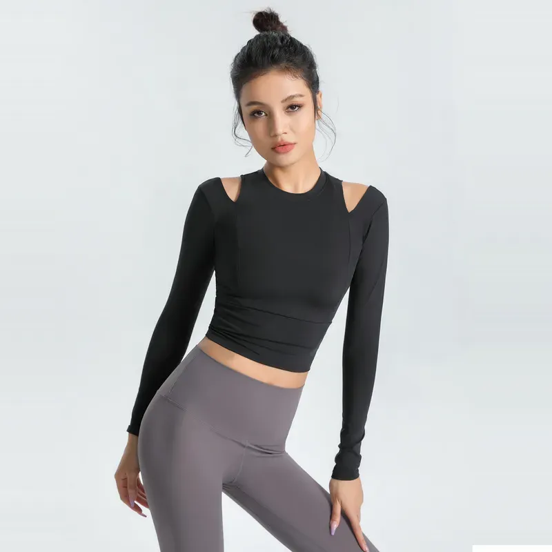 Ada Long Sleeve Cut Out Slim Fit Crop Top