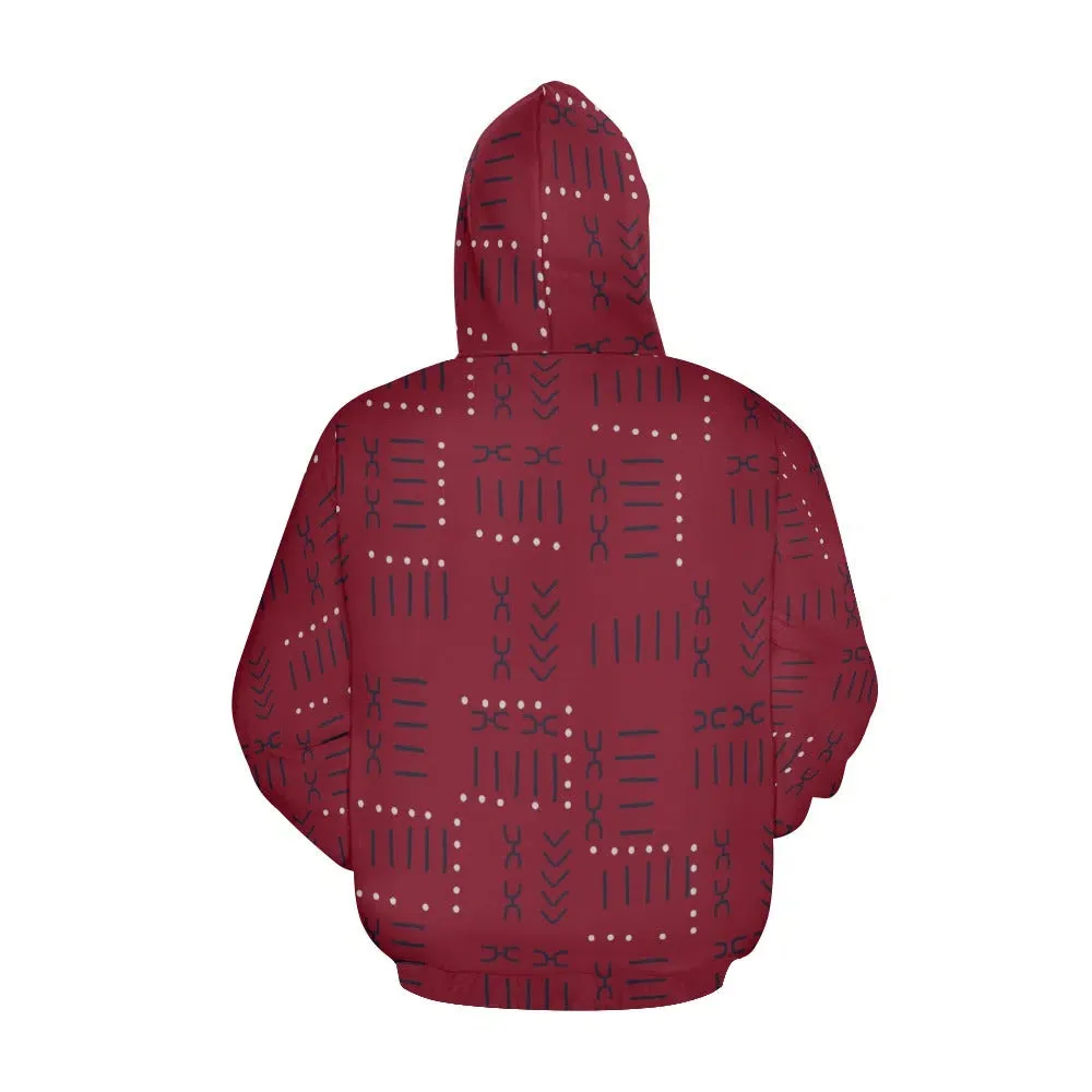 African Hoodie Crimson