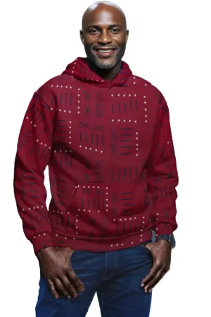 African Hoodie Crimson
