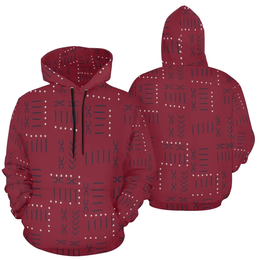 African Hoodie Crimson