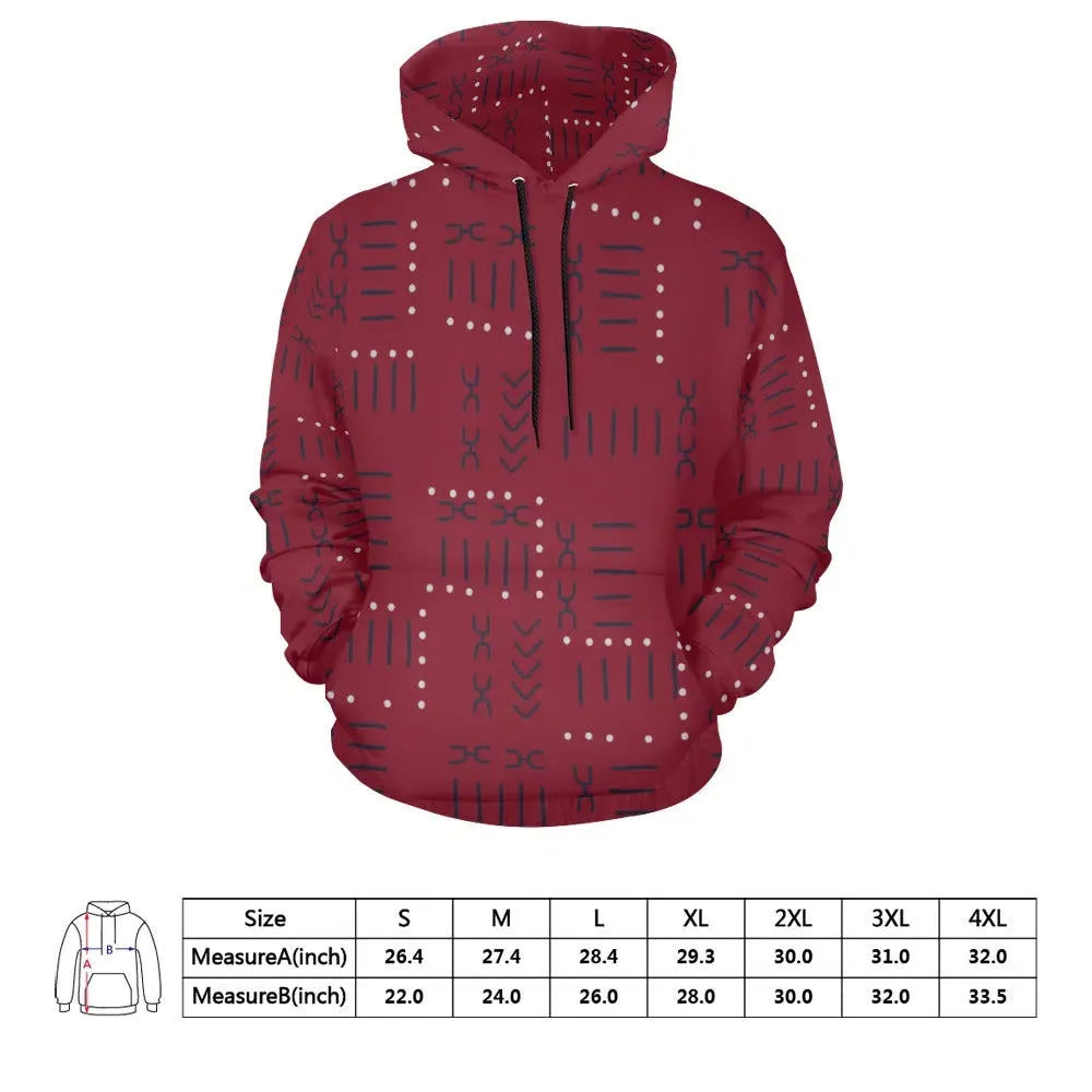 African Hoodie Crimson