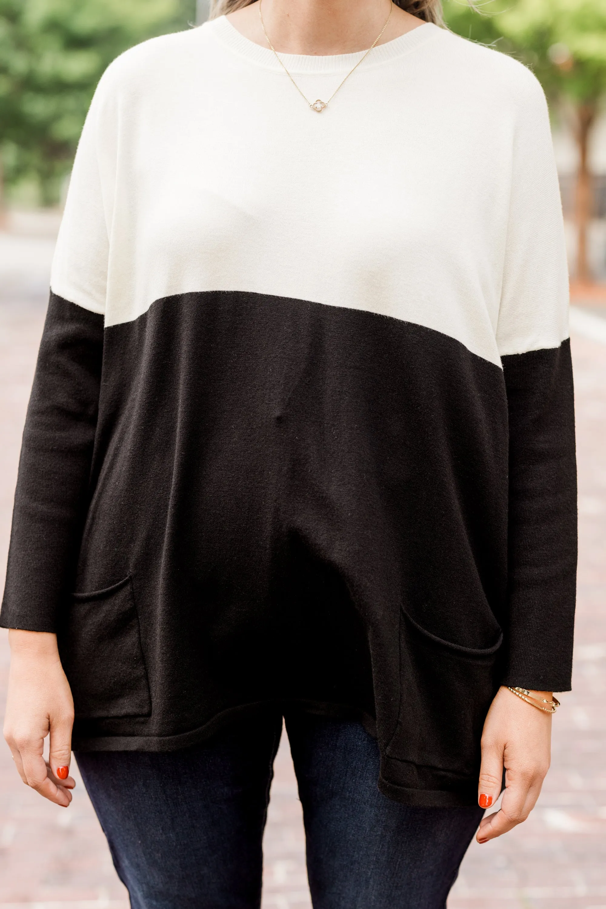 All That You Are Sweater, Ivory-Black