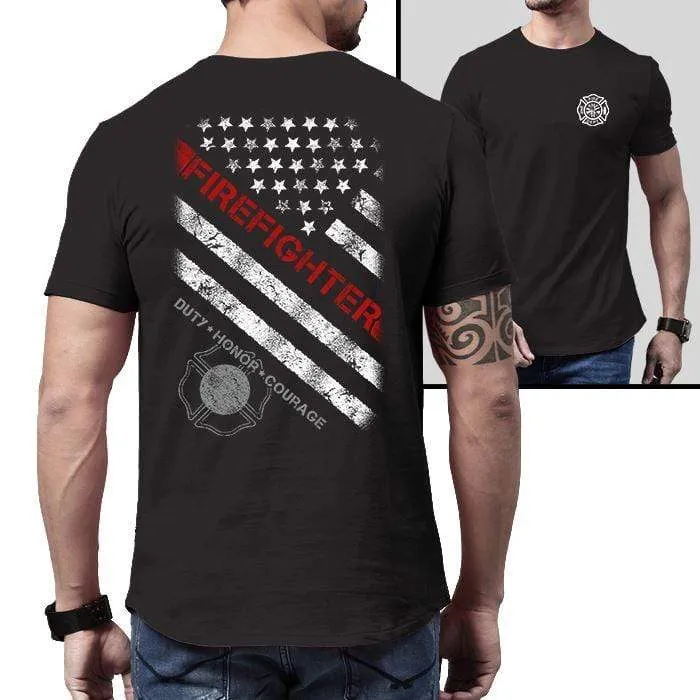 American Firefighter Duty Honor Courage Premium Tee