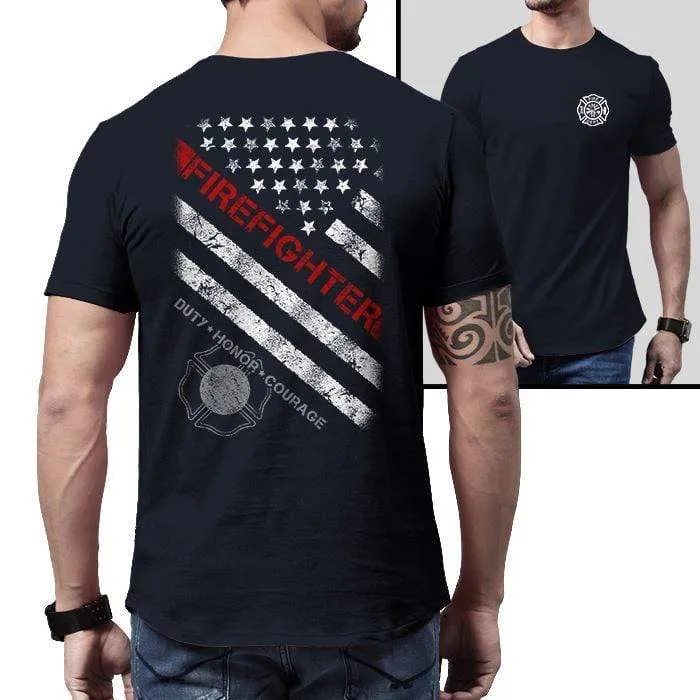 American Firefighter Duty Honor Courage Premium Tee
