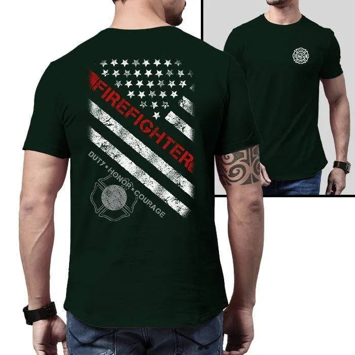 American Firefighter Duty Honor Courage Premium Tee