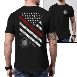 American Firefighter Duty Honor Courage Premium Tee