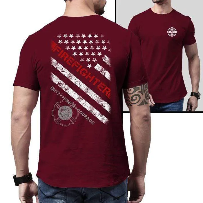 American Firefighter Duty Honor Courage Premium Tee