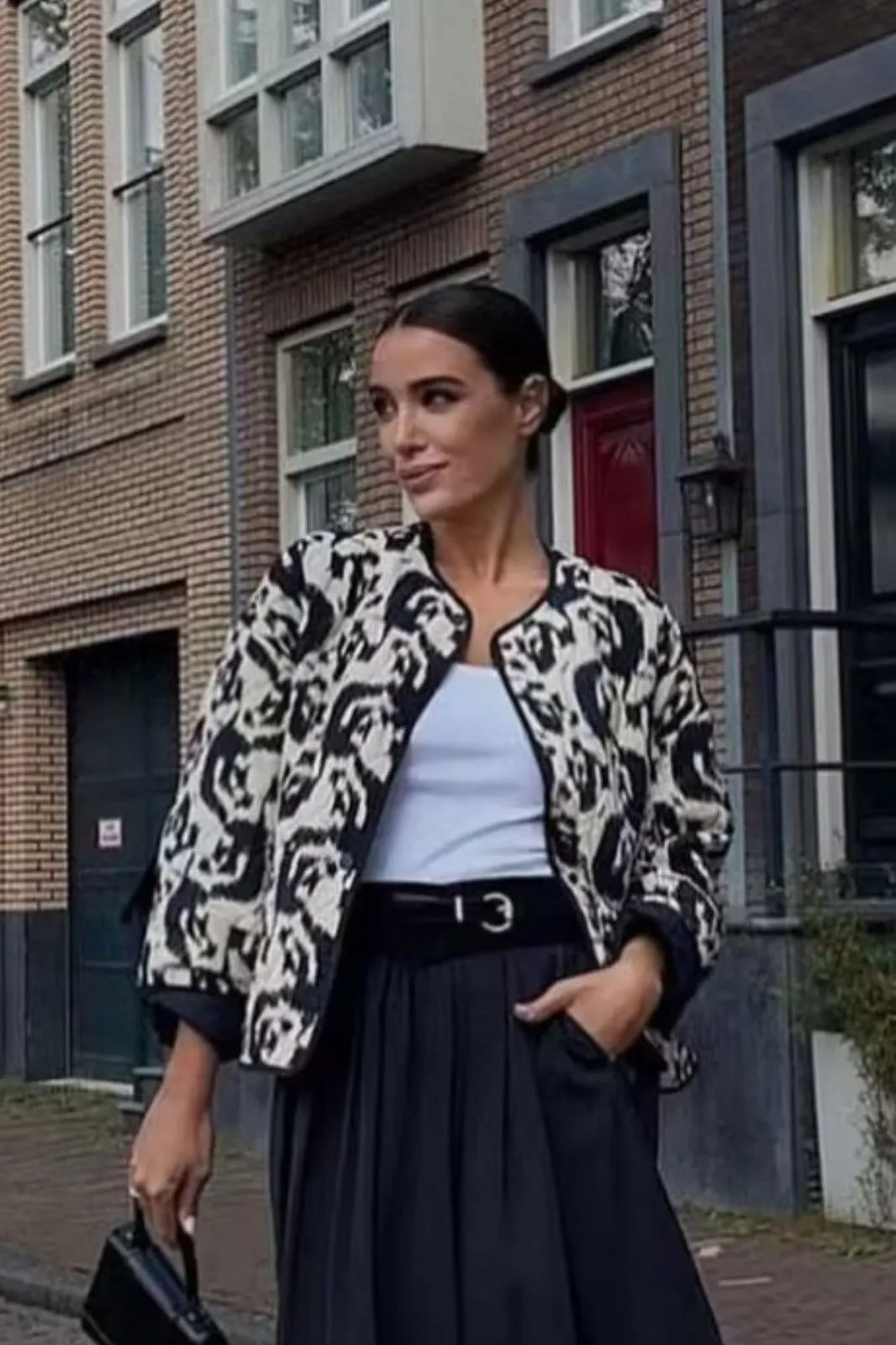 Animal print cotton jacket