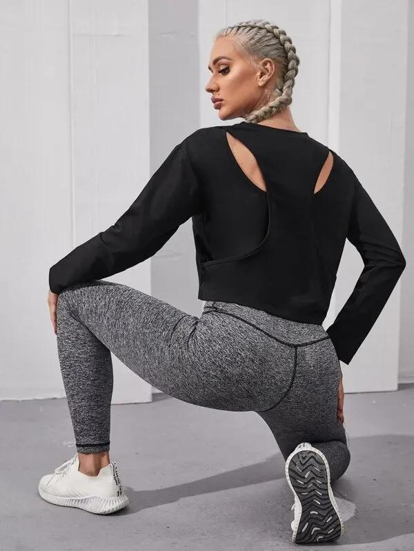 Asana Crop Open Back Tee