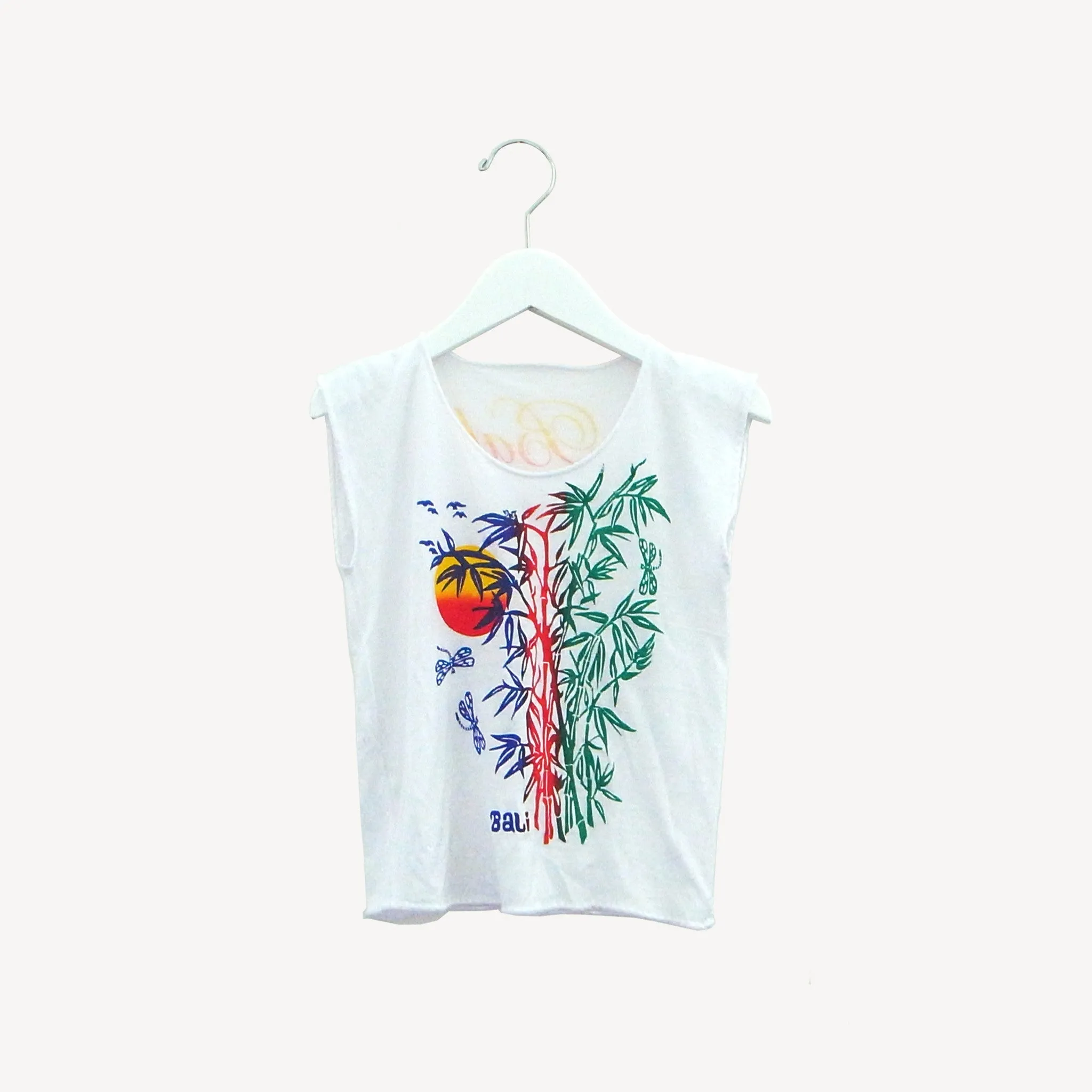 Baju bambu Bali tee white