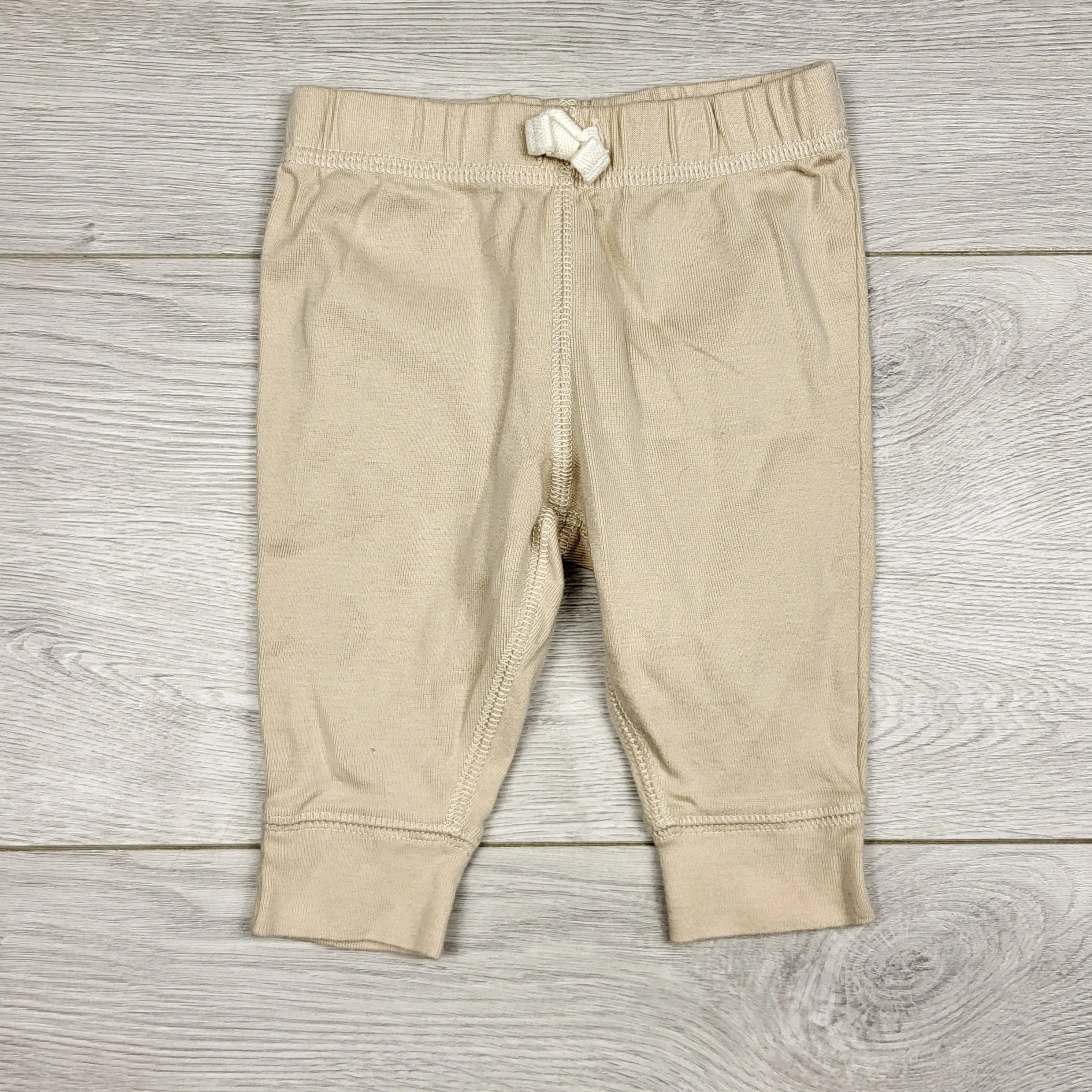 BBIN12 - Carters beige cotton leggings. Size 3 months