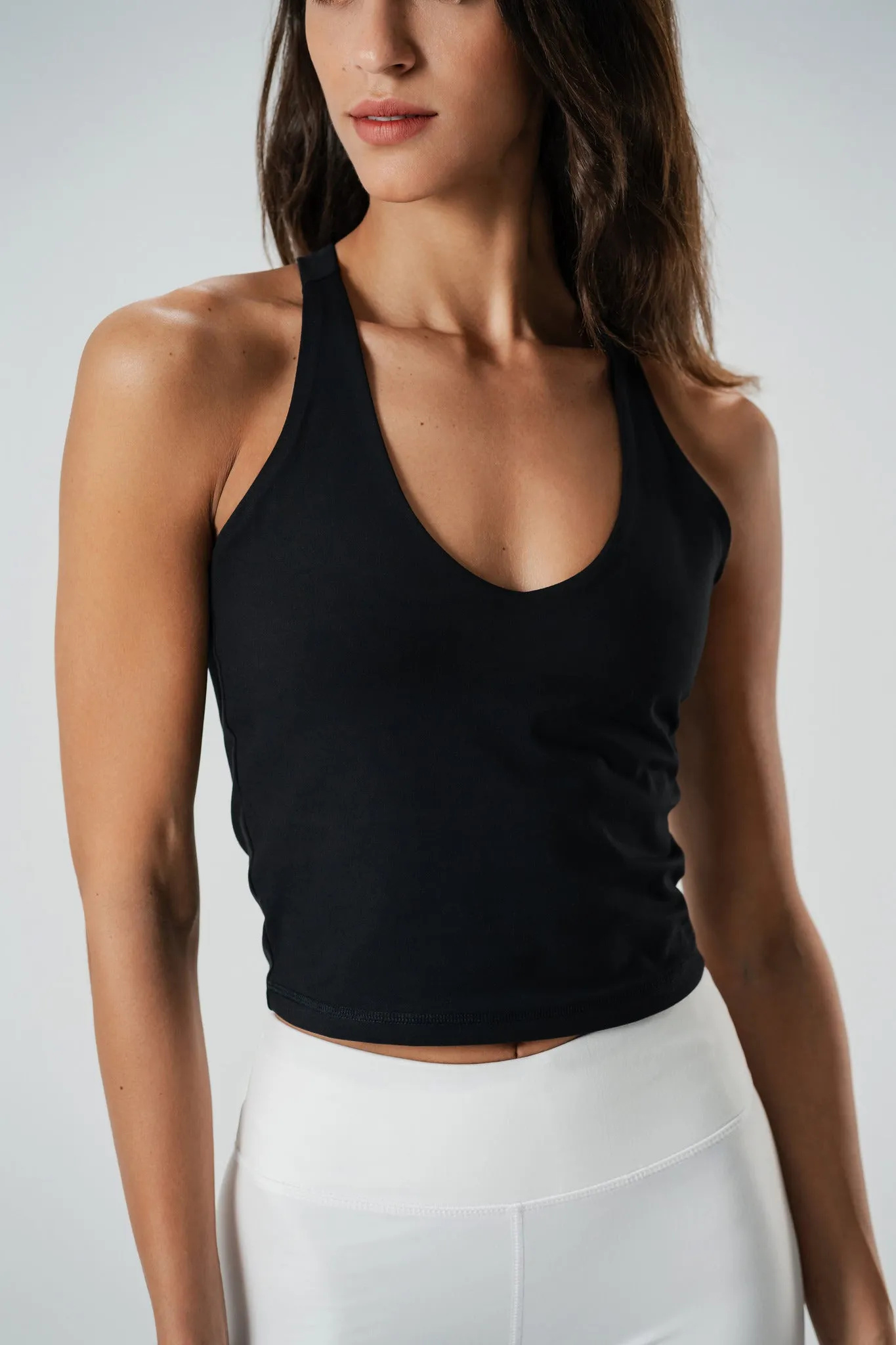 Black Color Block Top