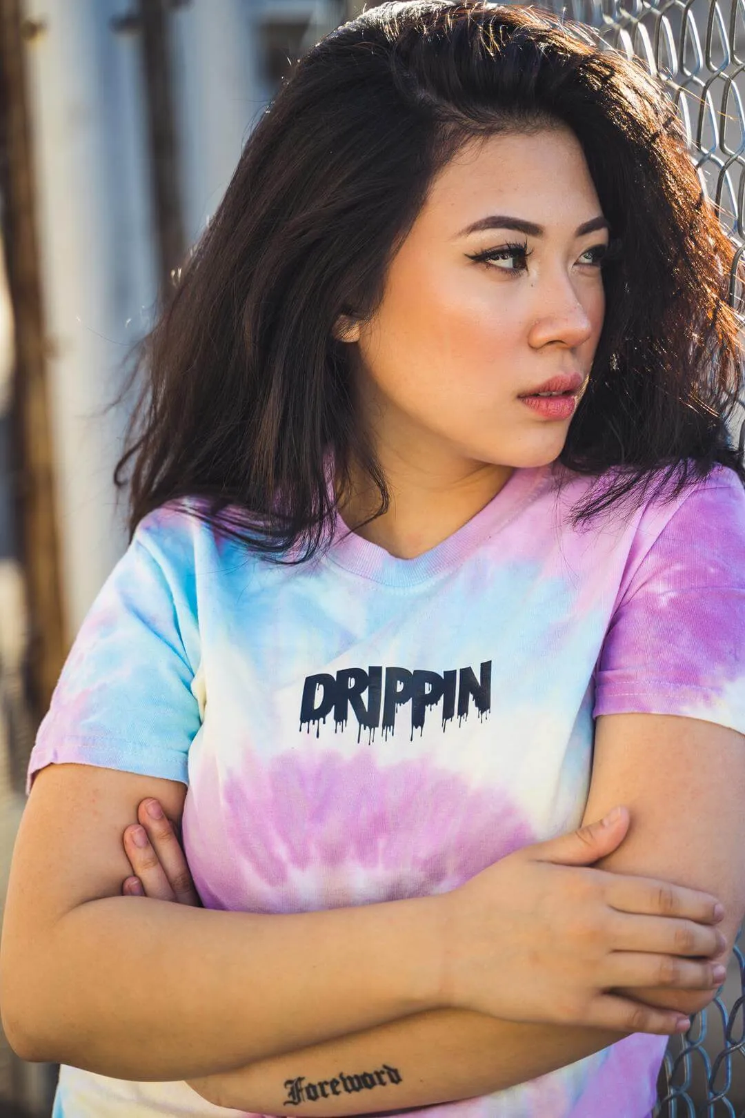 Black Drippin (S) | Jelly Lavender Sky Tee