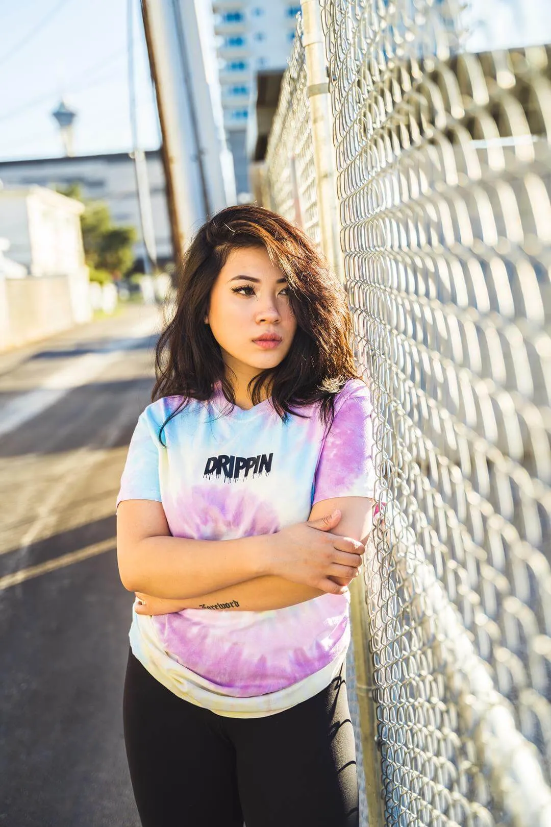 Black Drippin (S) | Jelly Lavender Sky Tee