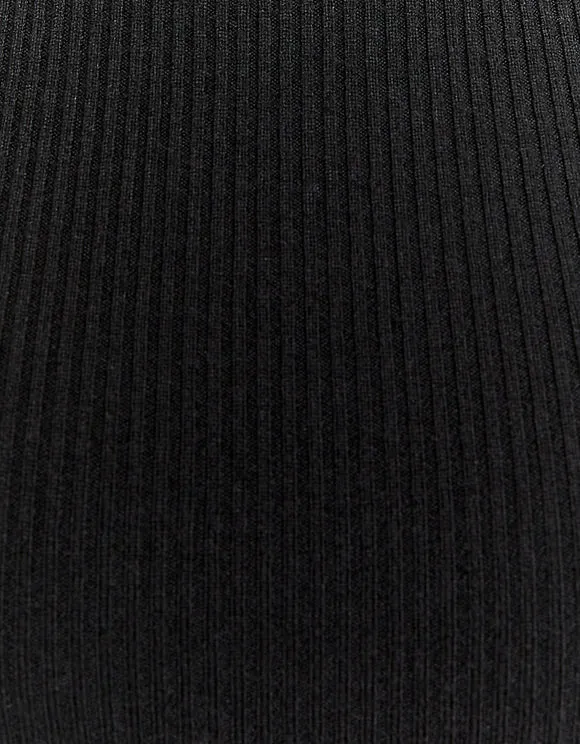 Black Ribbed Fitted Sweater