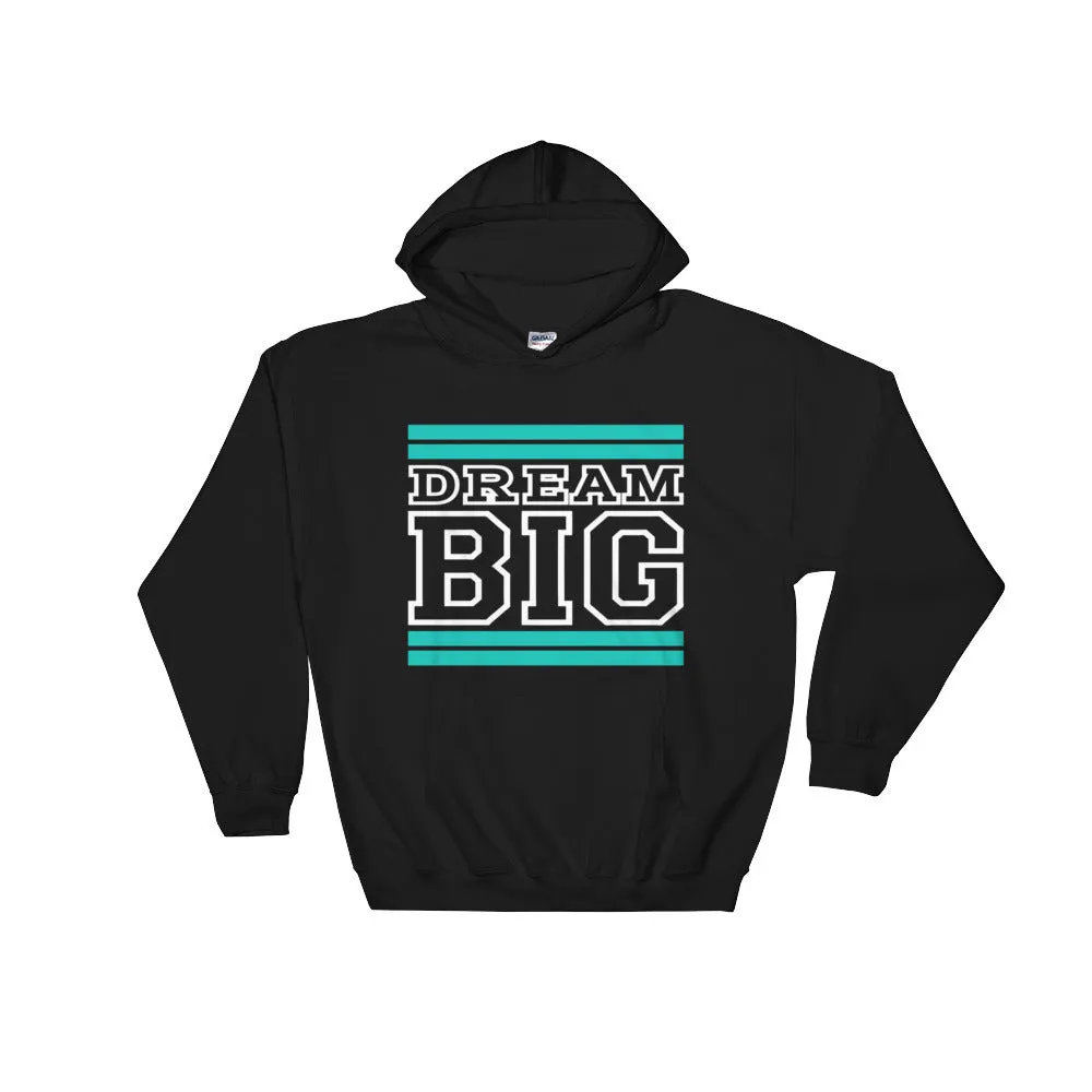 Black Teal and White Hooded Sweatshirt