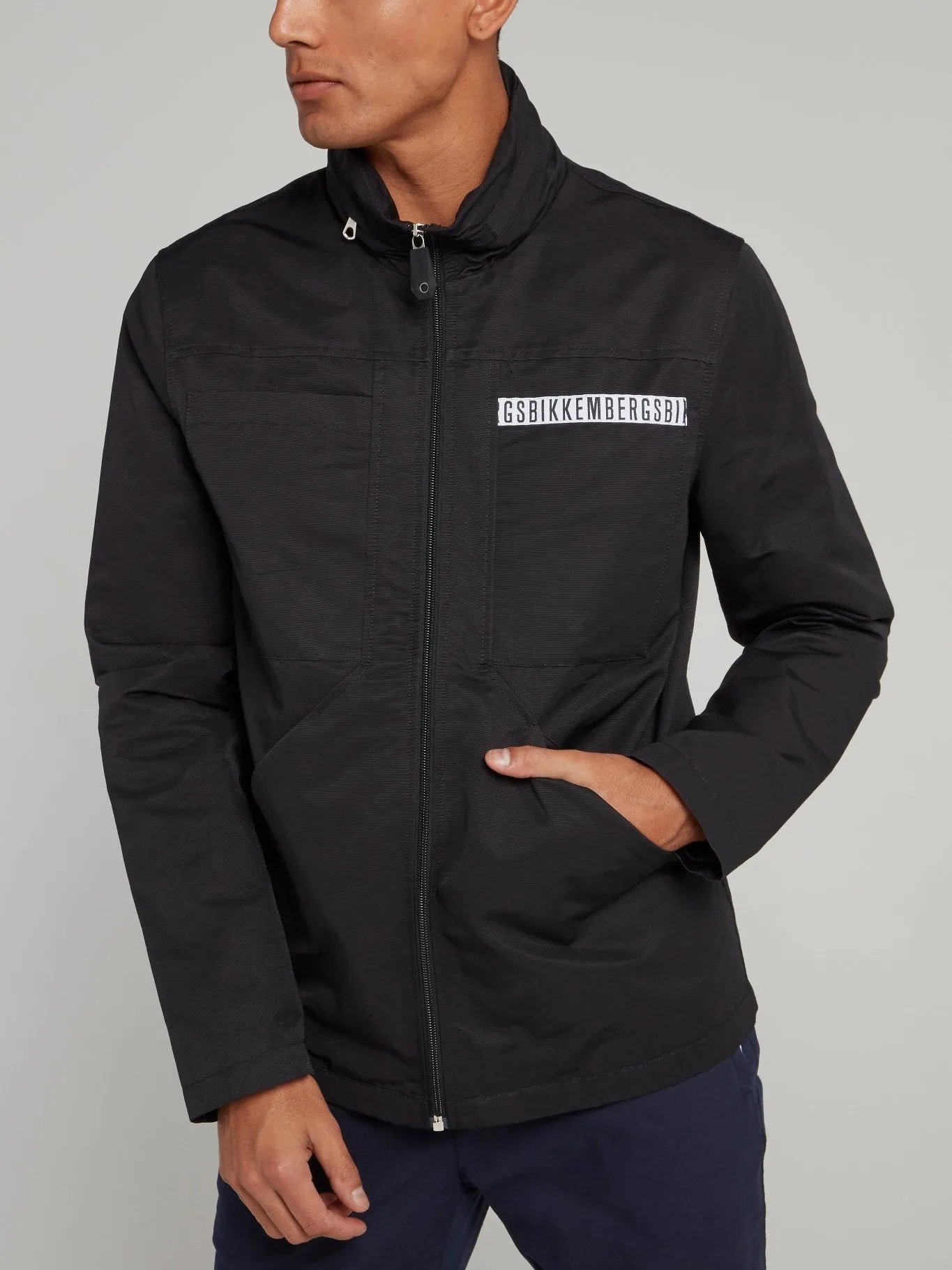 Black Zip Up Logo Jacket