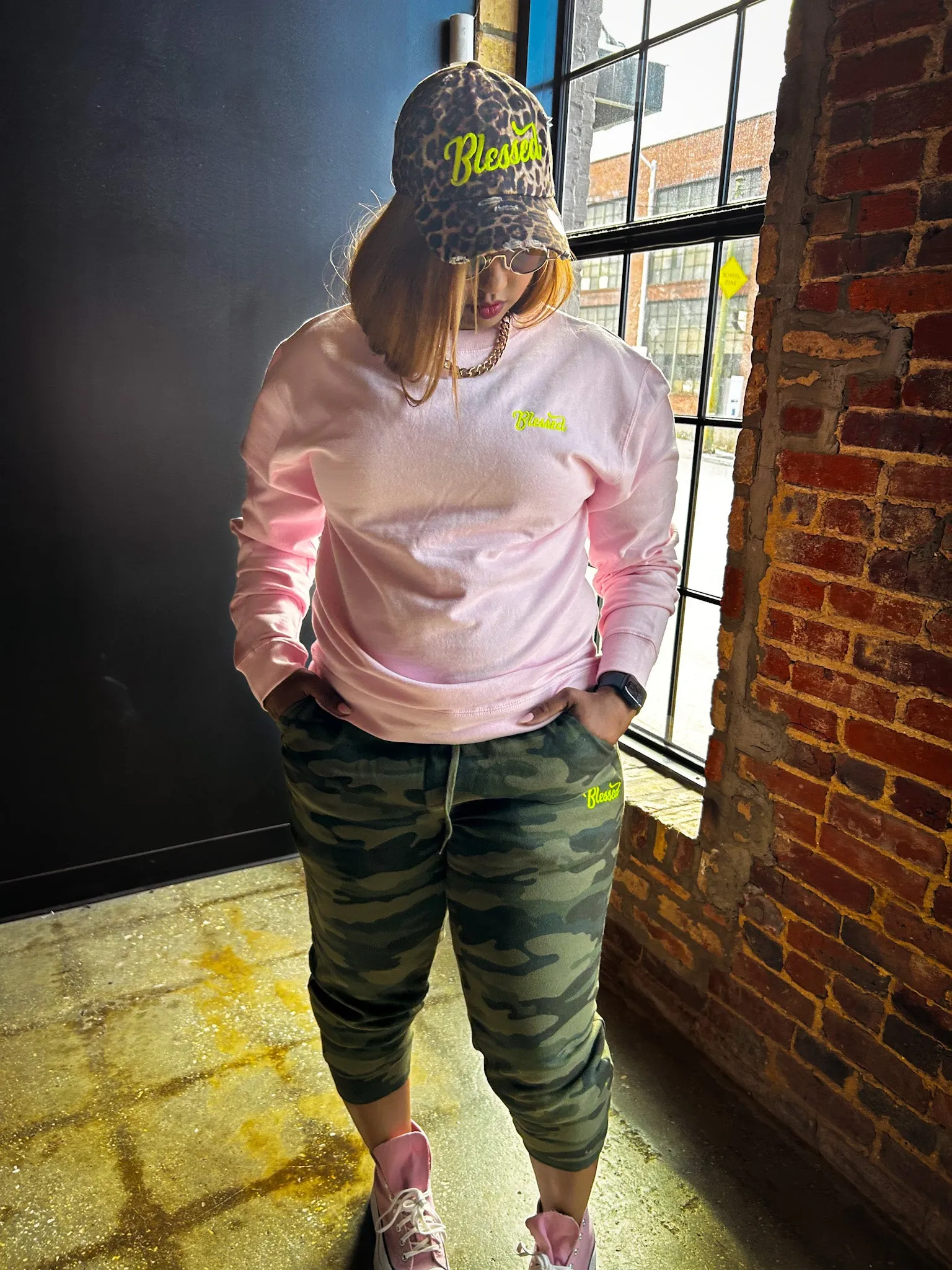 Blessed Embroidered Adult Drop Shoulder Sweatshirt
