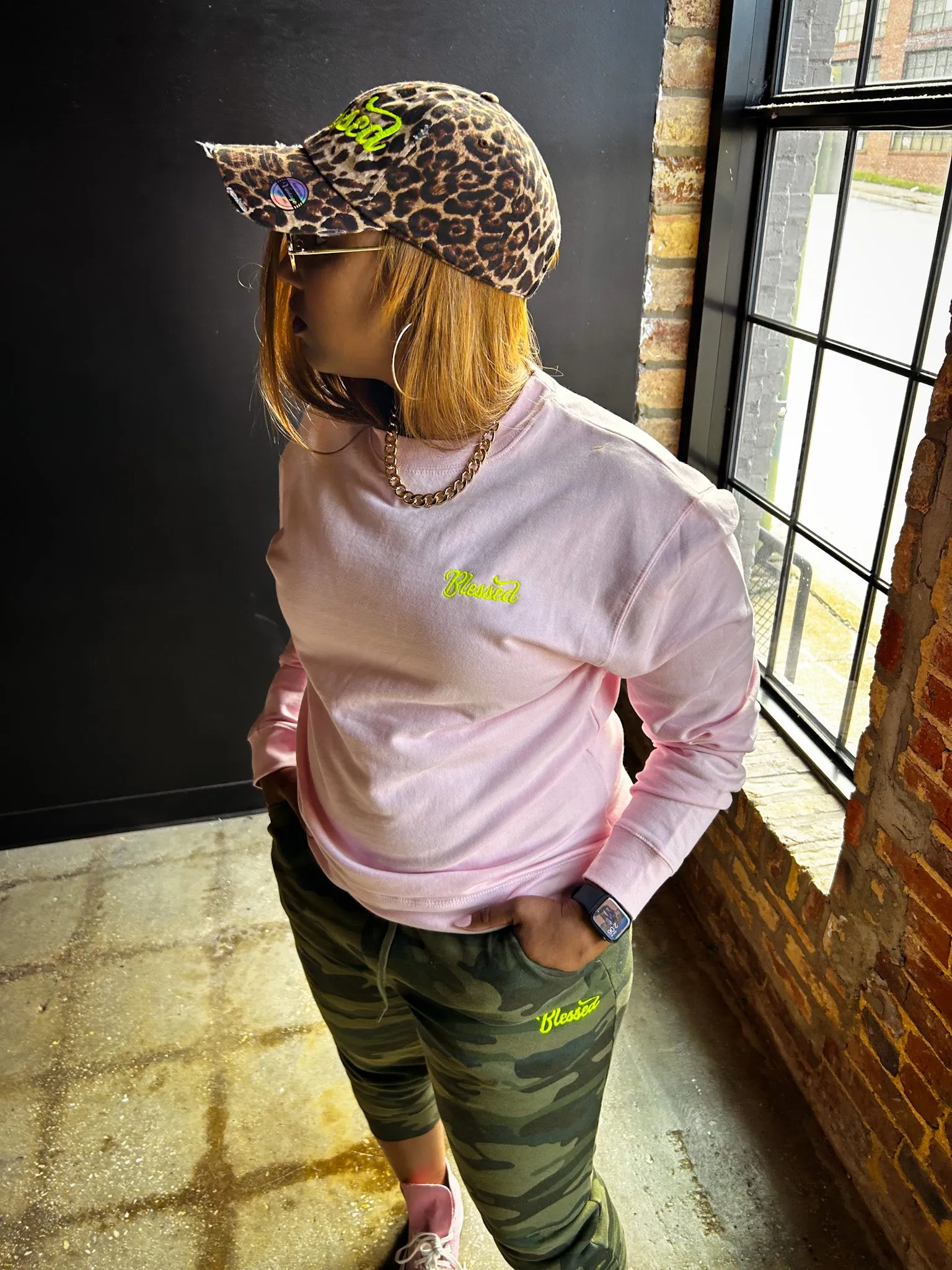 Blessed Embroidered Adult Drop Shoulder Sweatshirt