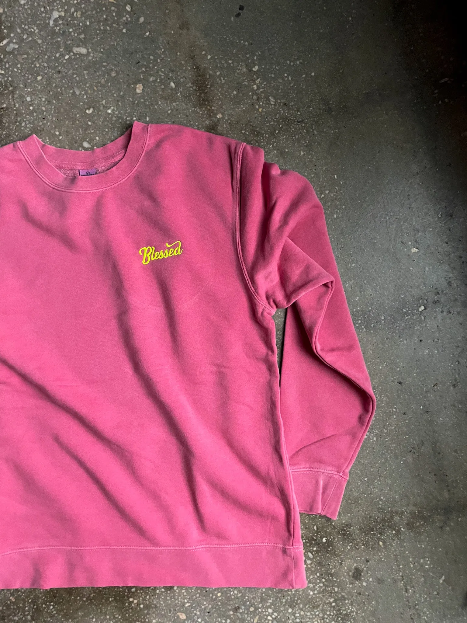 Blessed Embroidered Adult Drop Shoulder Sweatshirt