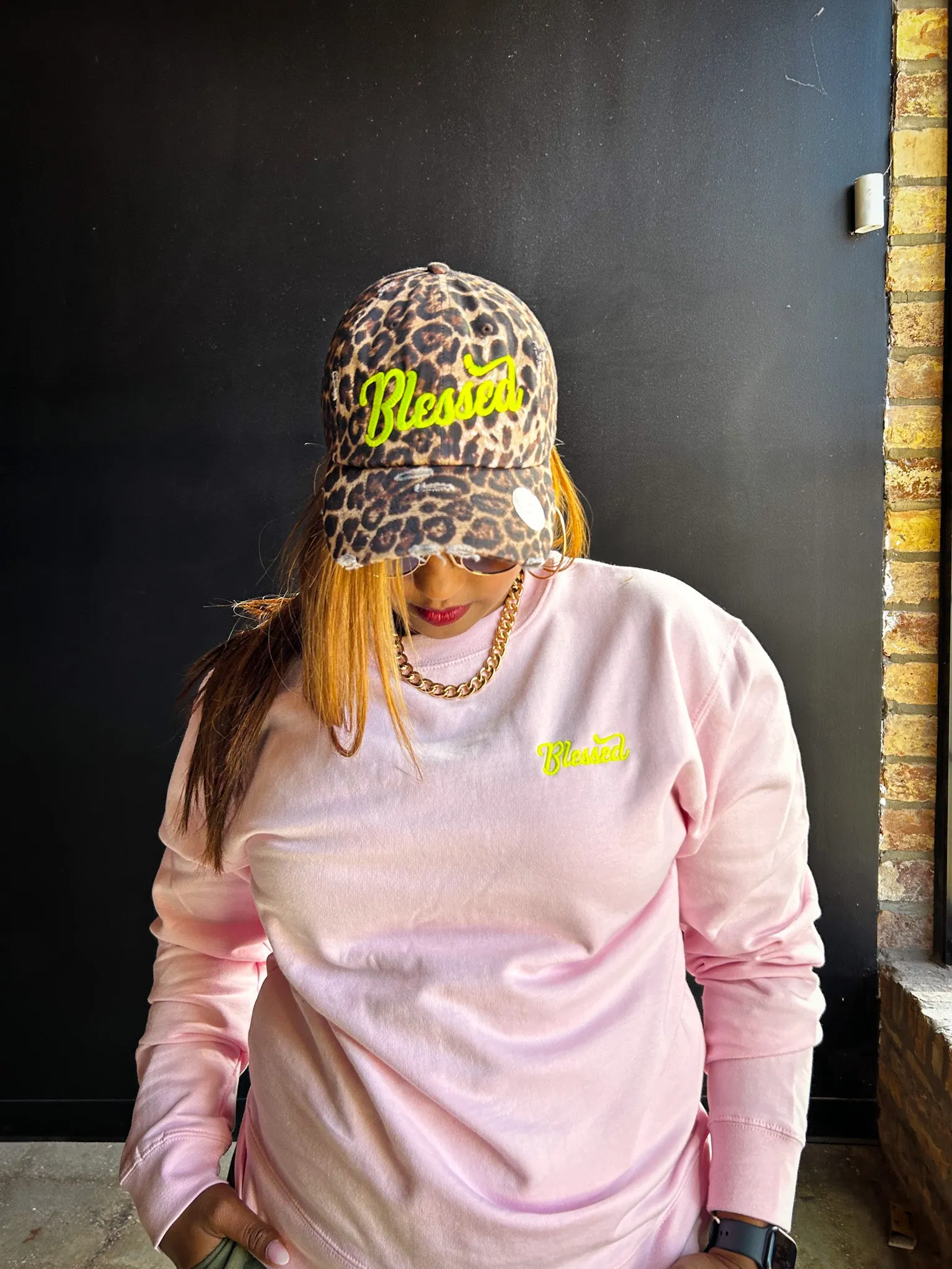 Blessed Embroidered Adult Drop Shoulder Sweatshirt