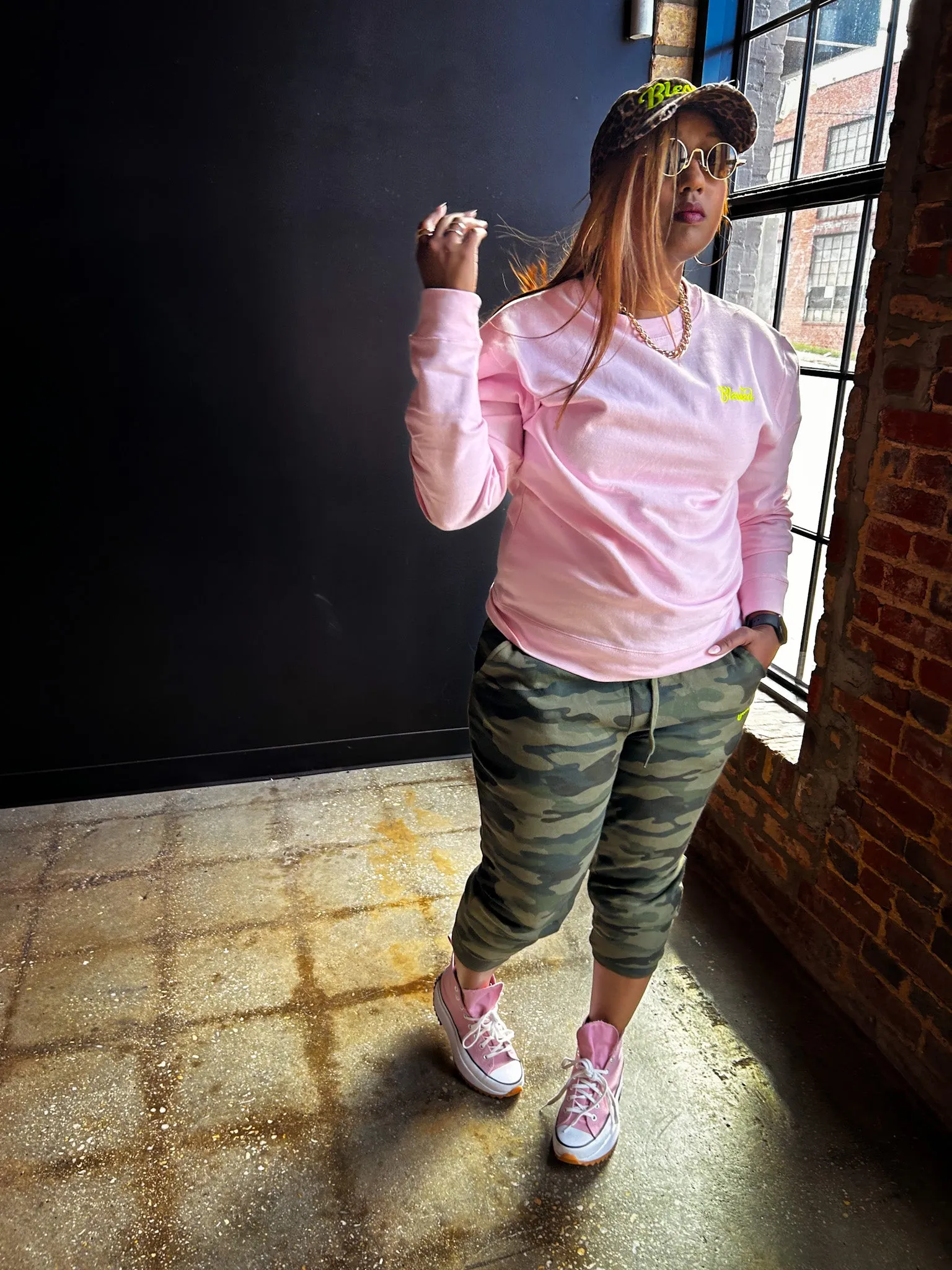 Blessed Embroidered Adult Drop Shoulder Sweatshirt