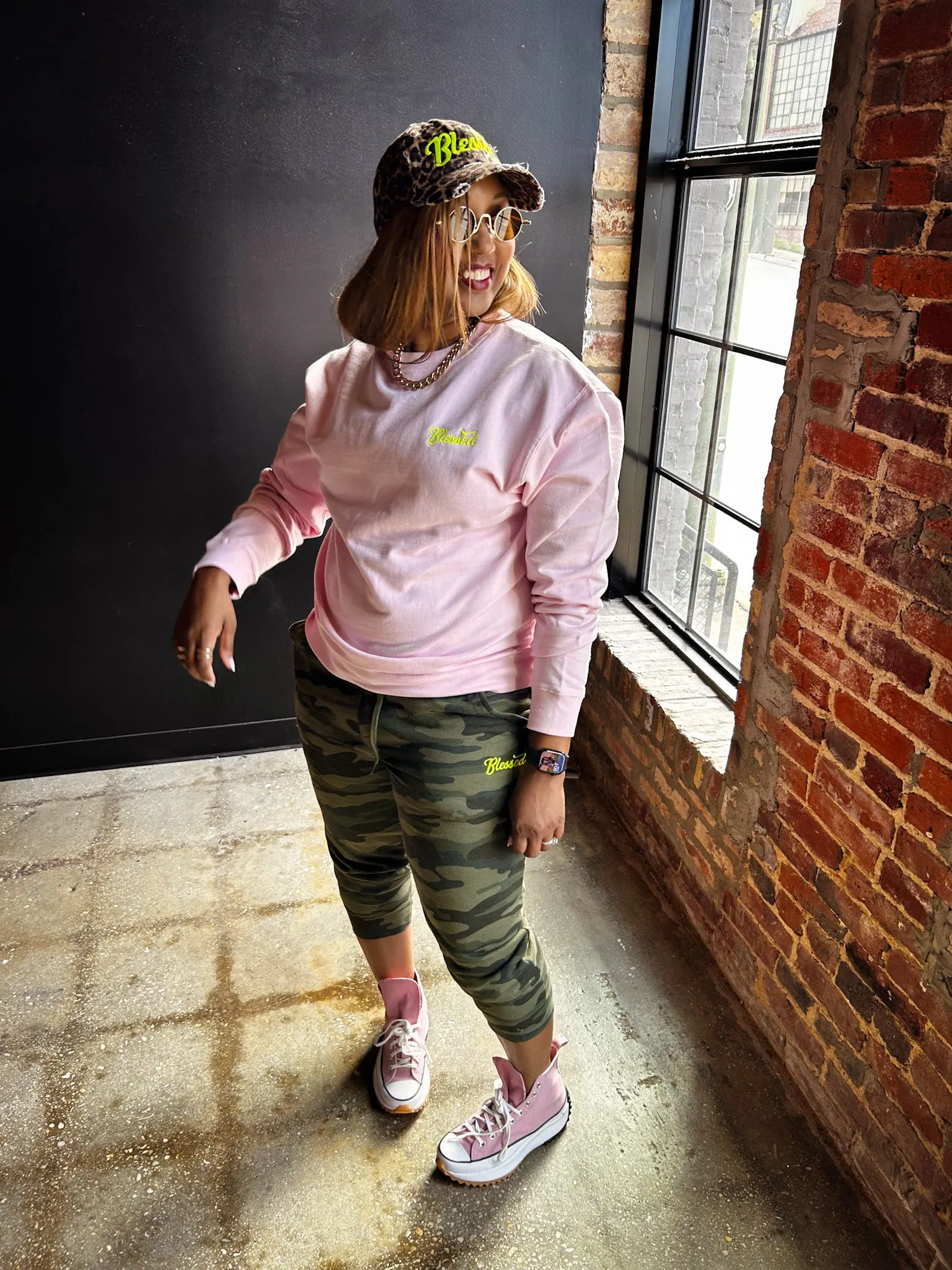 Blessed Embroidered Adult Drop Shoulder Sweatshirt