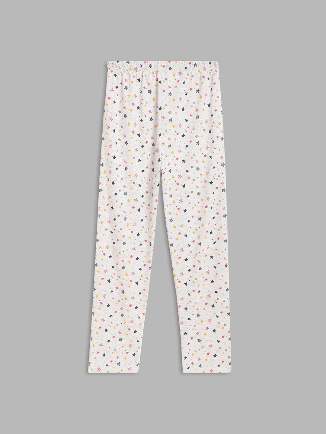 Blue Giraffe Girls Grey Printed Fitted Legging
