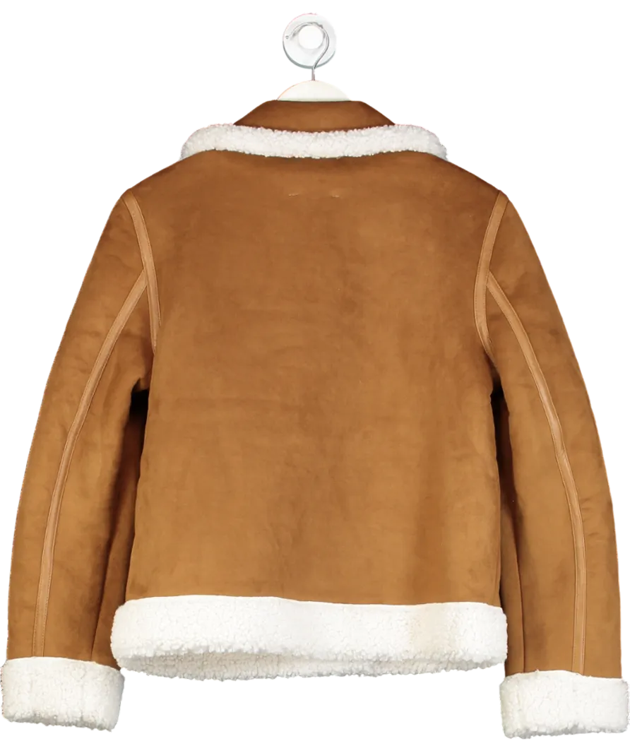 Boden Brown Faux Shearling Jacket UK 10