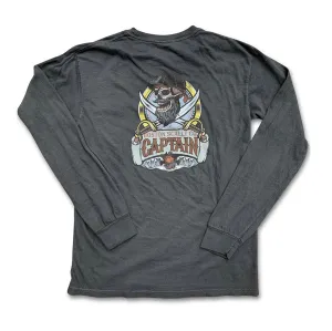 Boston Scally The Captain Long Sleeve Pocket Tee T-Shirt - Black Pearl
