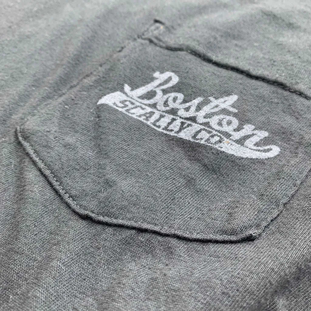 Boston Scally The Captain Long Sleeve Pocket Tee T-Shirt - Black Pearl