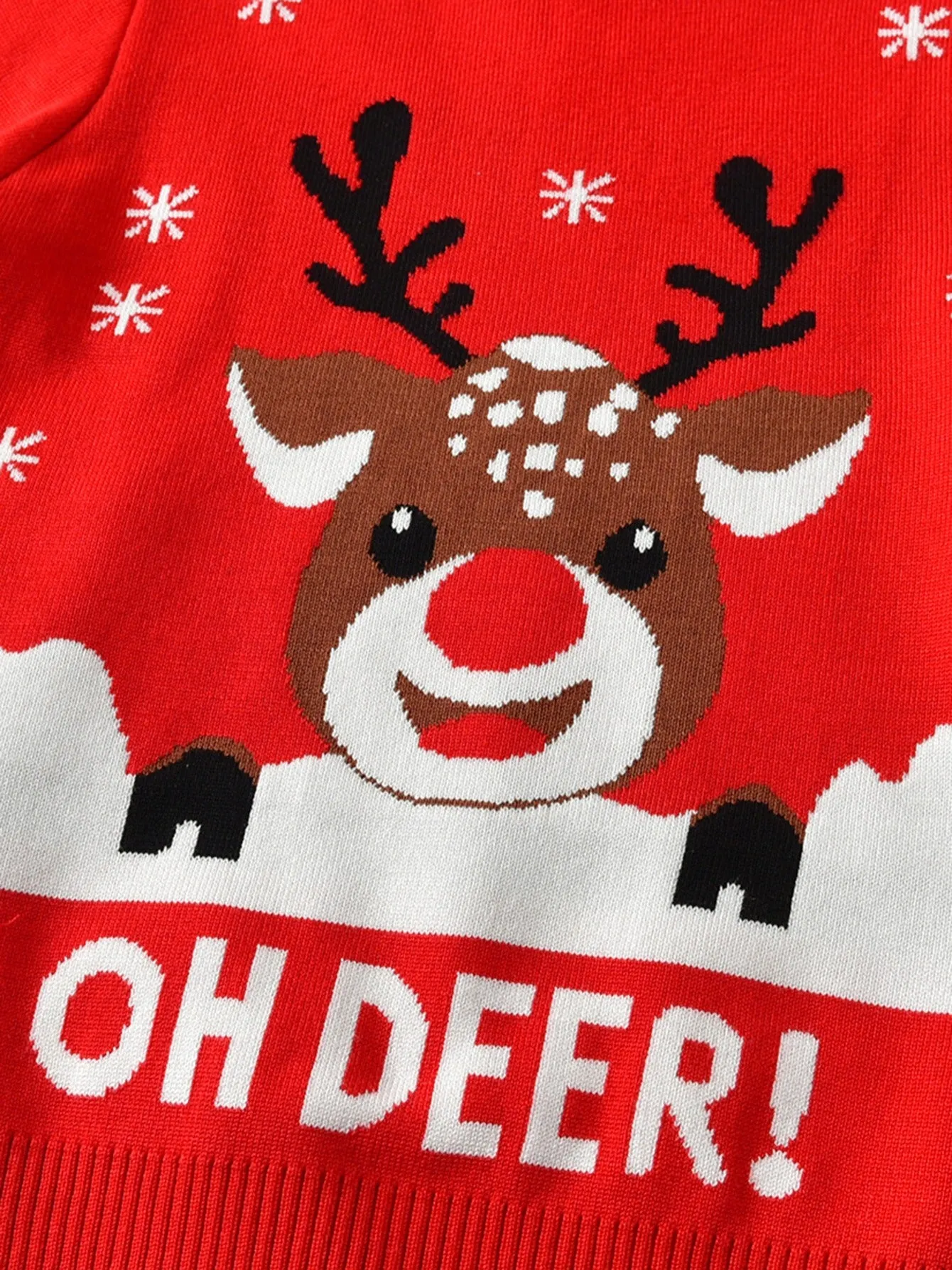 Boys' Elk Print Knitted Sweater - Autumn/Winter