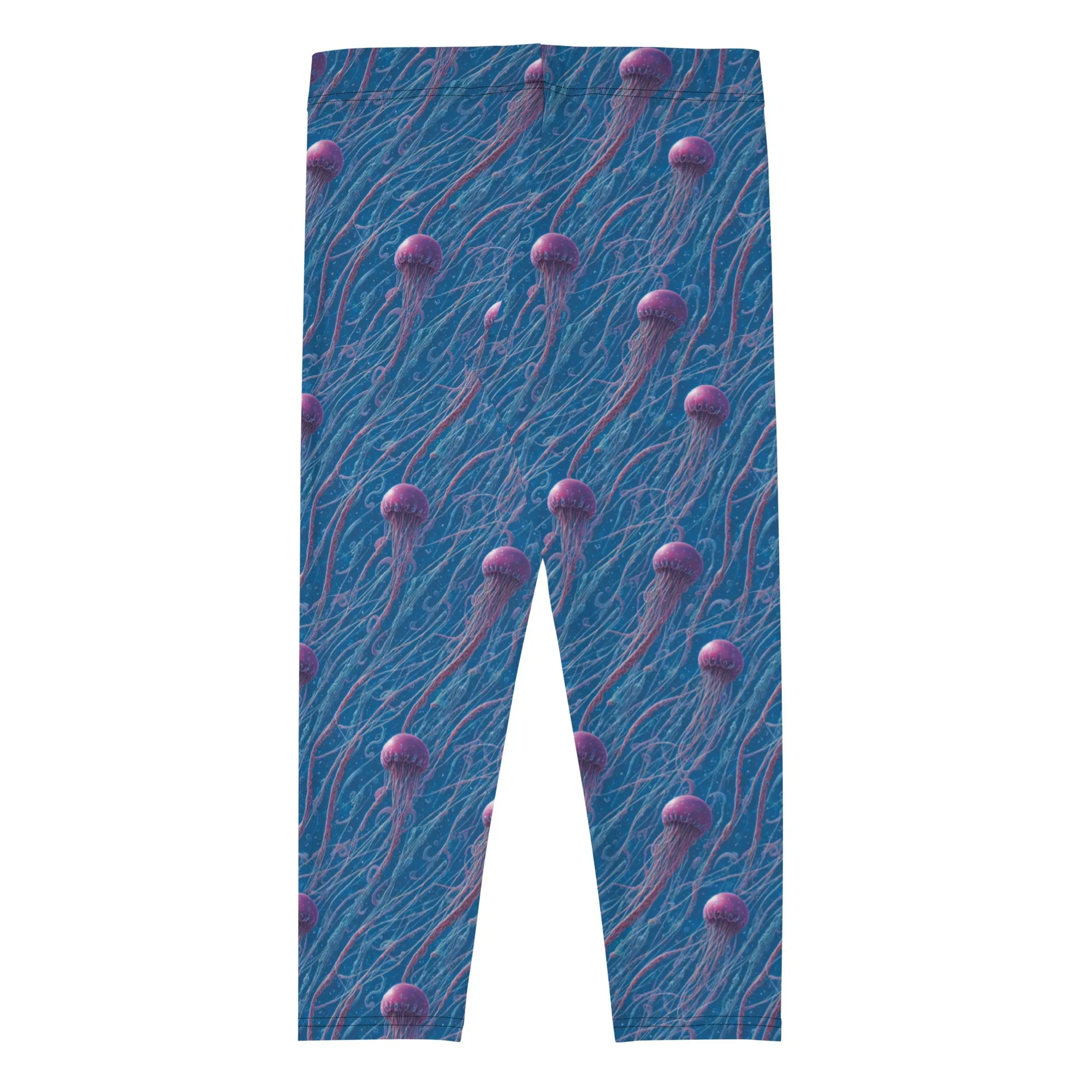 Capri Leggings - Blue and Violet Jellyfishes