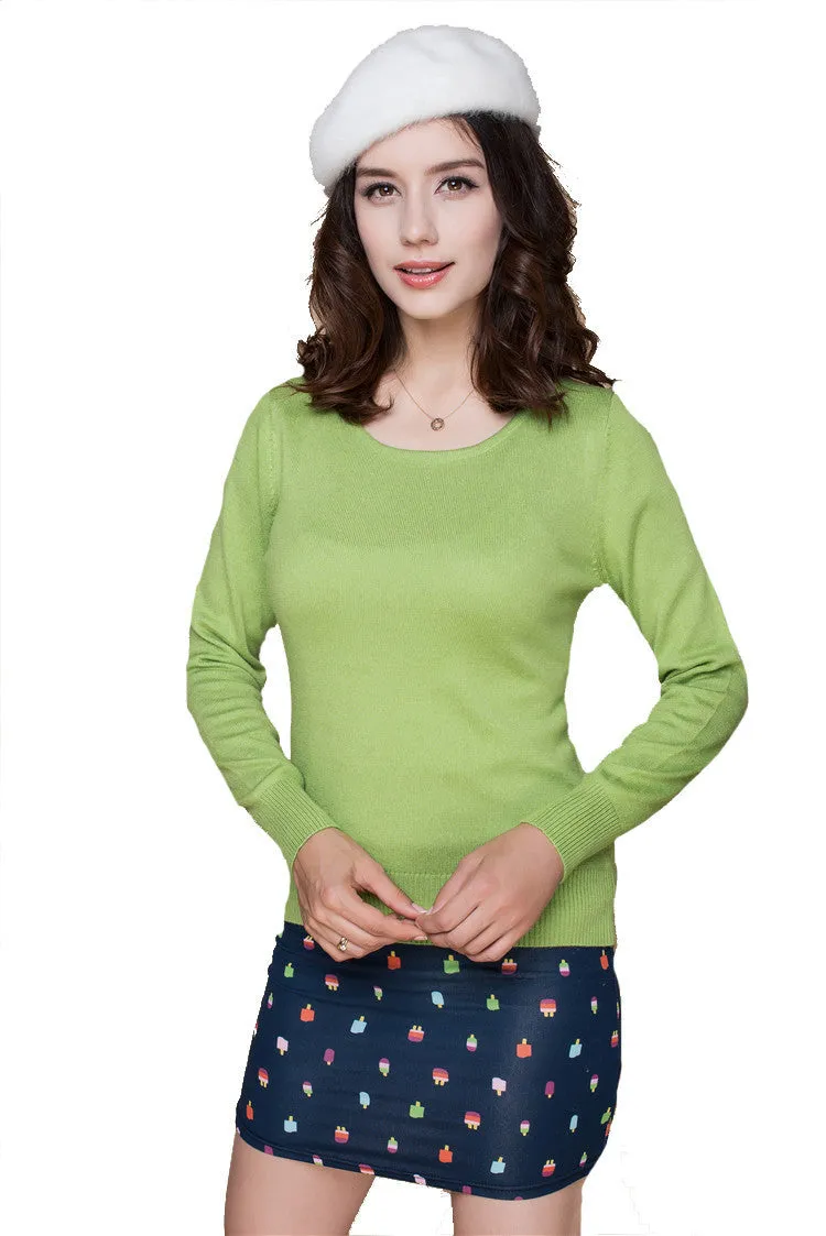 Cashmere Sweater Women Sweaters and Pullovers Women Fashion O Neck Solid Color Long sleeve XXL Knitted Sweater