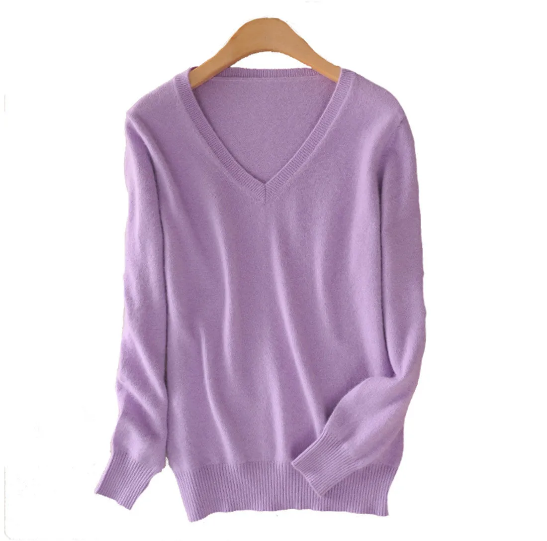 Cashmere Sweater Women Sweaters and Pullovers Women Fashion O Neck Solid Color Long sleeve XXL Knitted Sweater