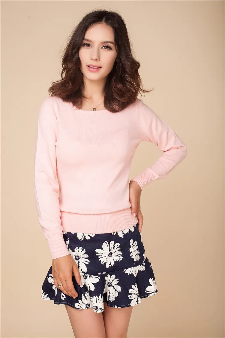 Cashmere Sweater Women Sweaters and Pullovers Women Fashion O Neck Solid Color Long sleeve XXL Knitted Sweater