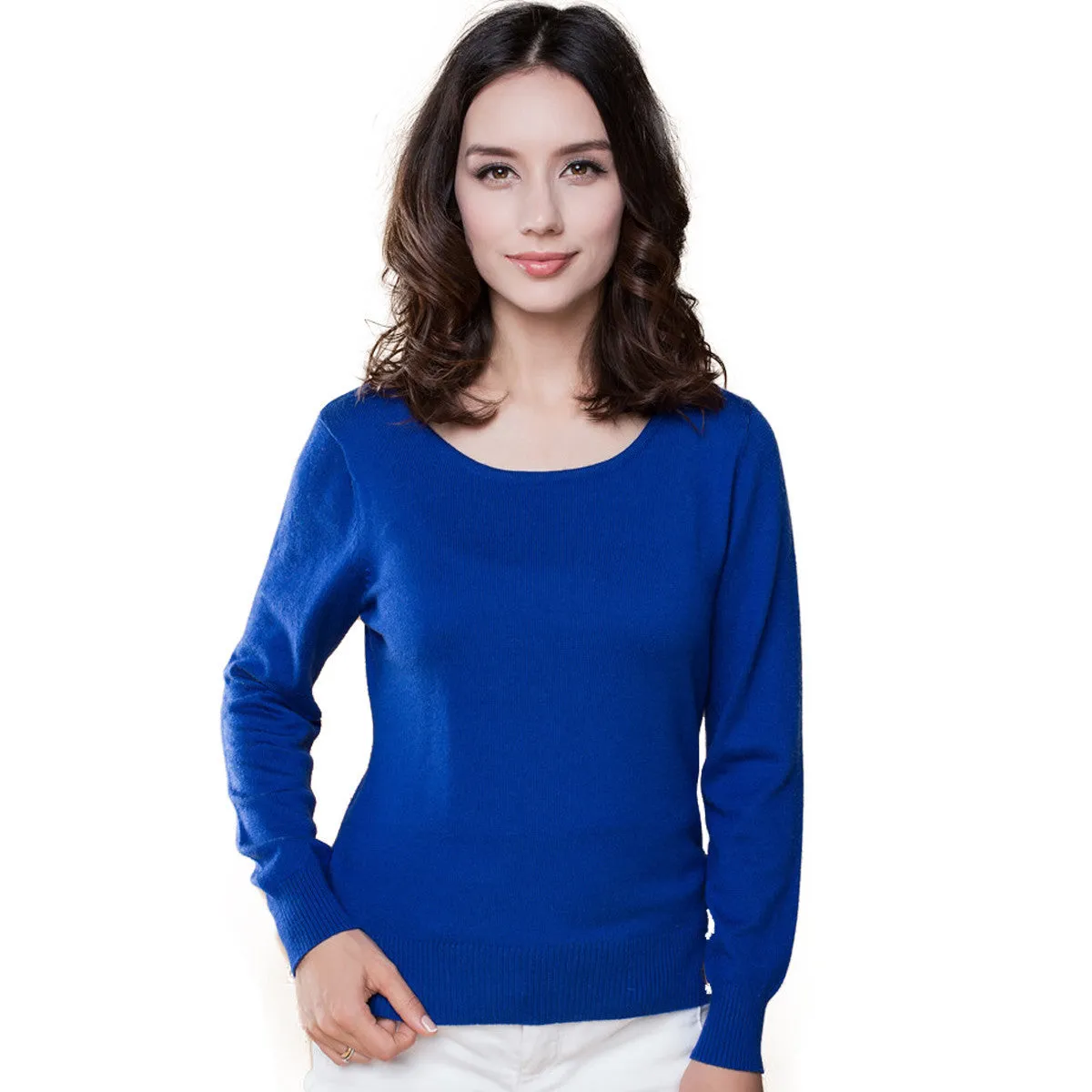 Cashmere Sweater Women Sweaters and Pullovers Women Fashion O Neck Solid Color Long sleeve XXL Knitted Sweater