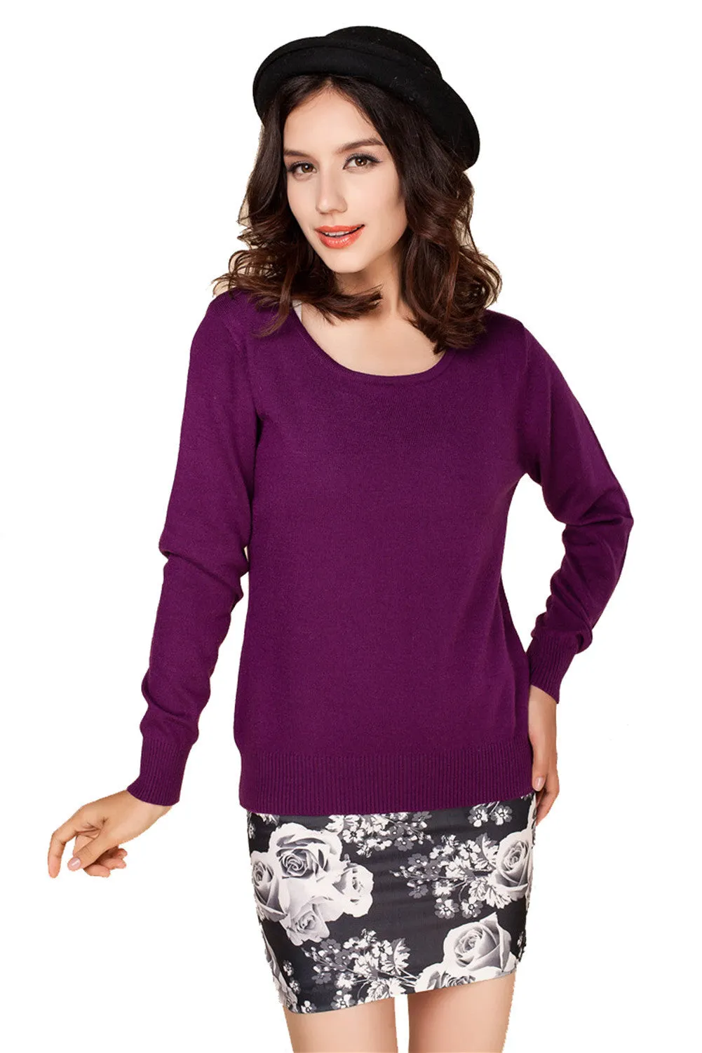 Cashmere Sweater Women Sweaters and Pullovers Women Fashion O Neck Solid Color Long sleeve XXL Knitted Sweater