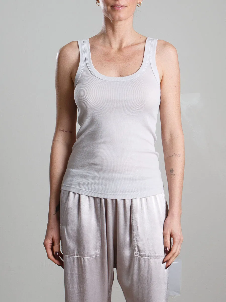 Cass Tank in Lightweight Rib - Fog