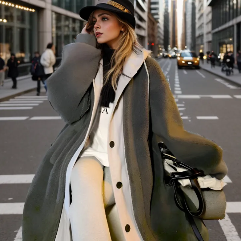 Chic Long Trench Coat with Hood for Women