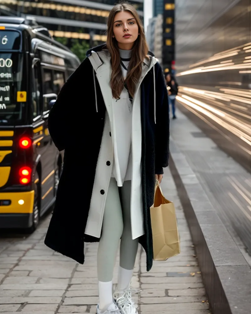 Chic Long Trench Coat with Hood for Women