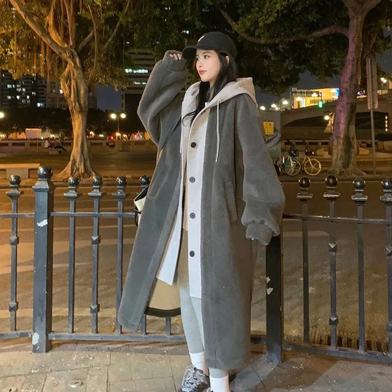 Chic Long Trench Coat with Hood for Women