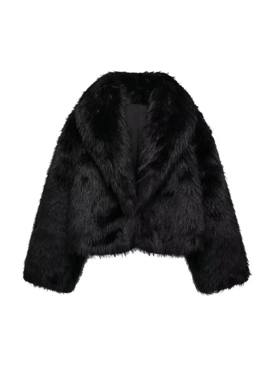 Chic Oversized Fluffy Coat for Ladies