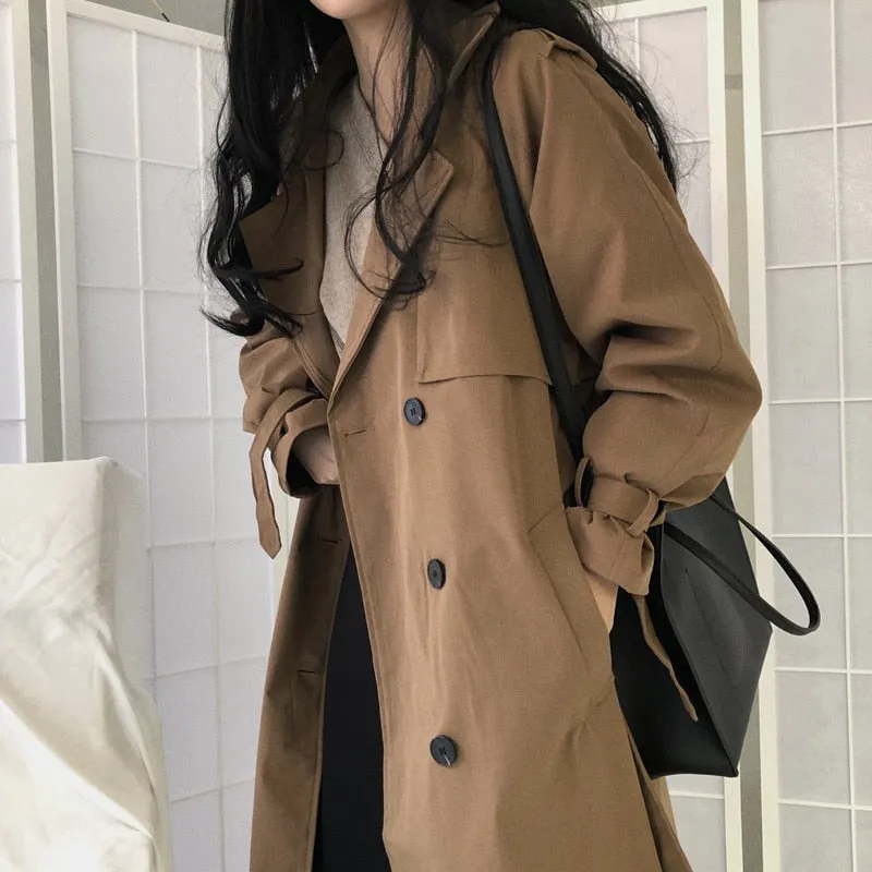 Chic Solid Khaki Coats